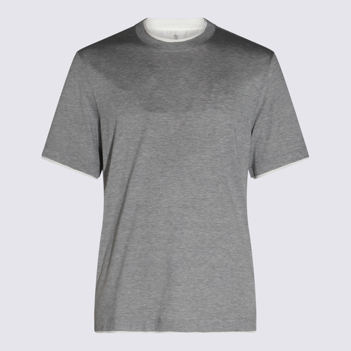 Grey Cotton And Silk T-shirt