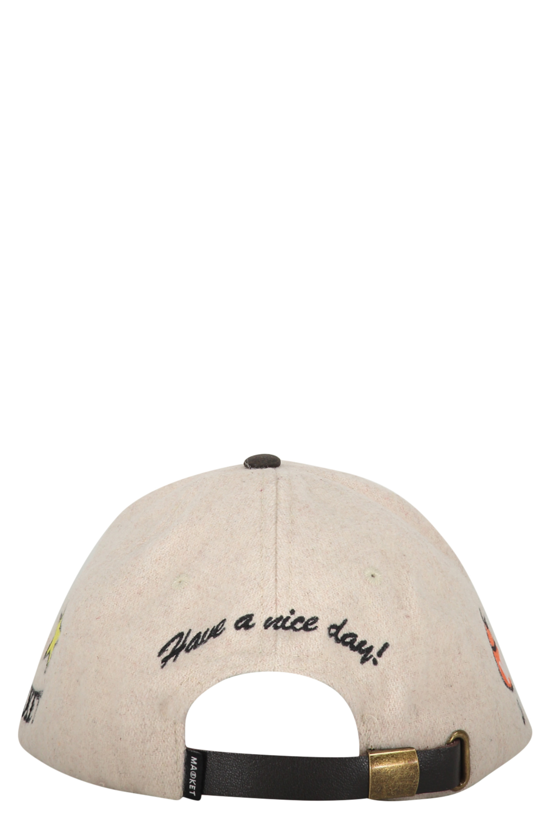 Market Embroidered Patch Baseball Cap In Beige
