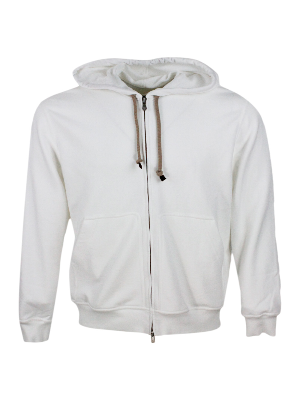 Hooded Sweatshirt With Drawstring And Zip Closure