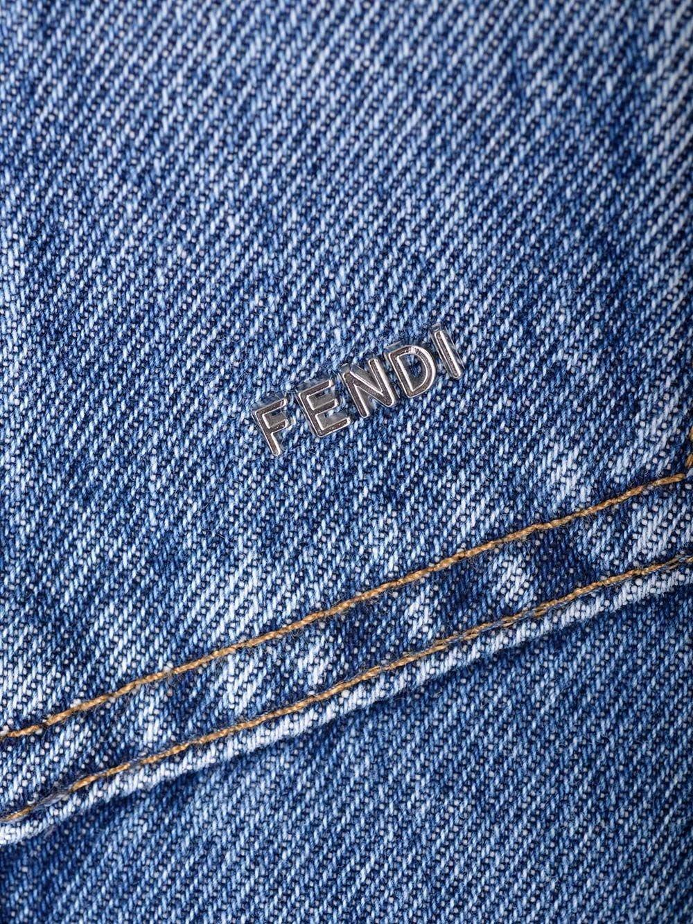 Fendi Collared Button-up Jacket In Blue