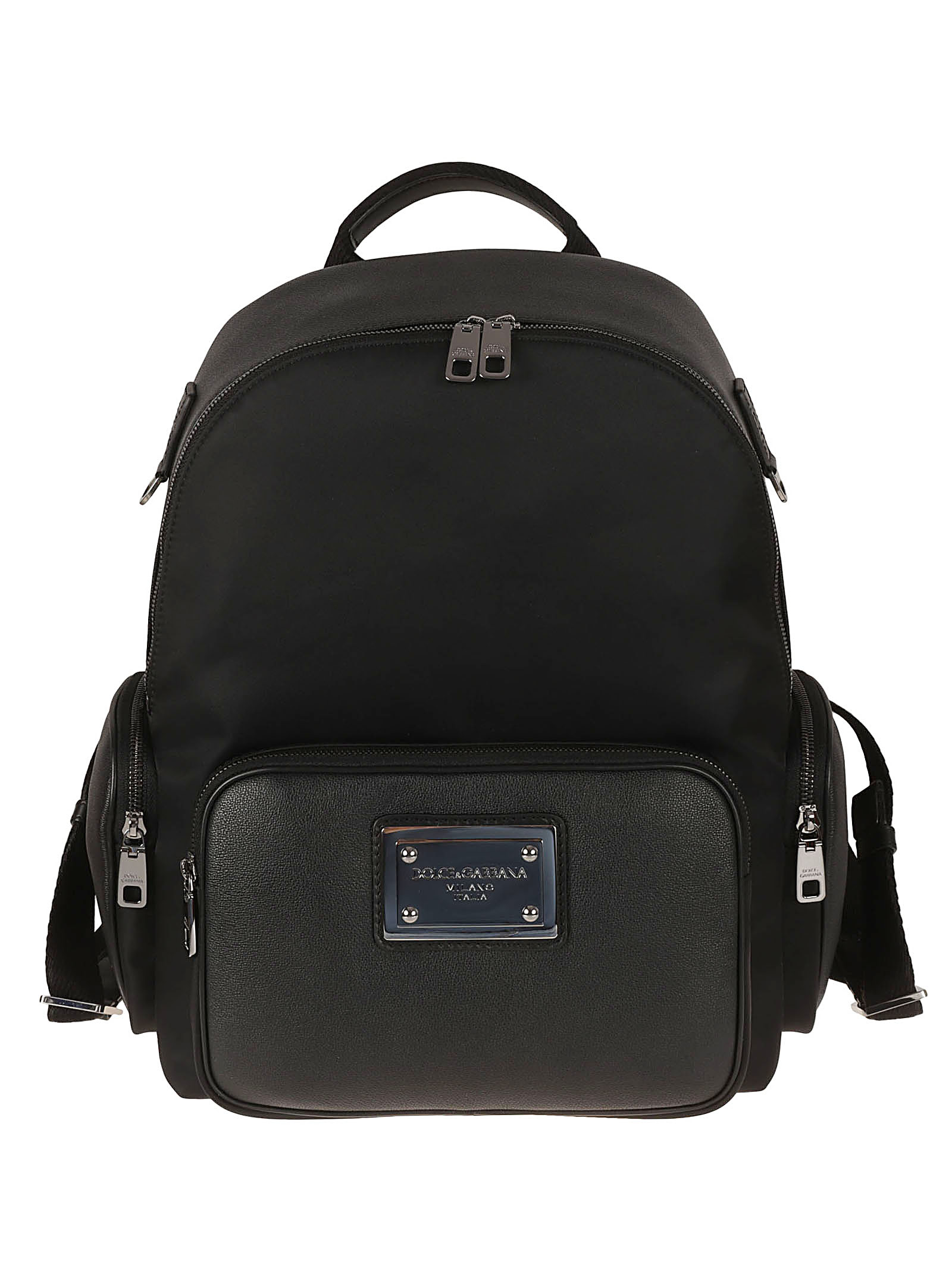 Backpack In Grained Calfskin And Nylon