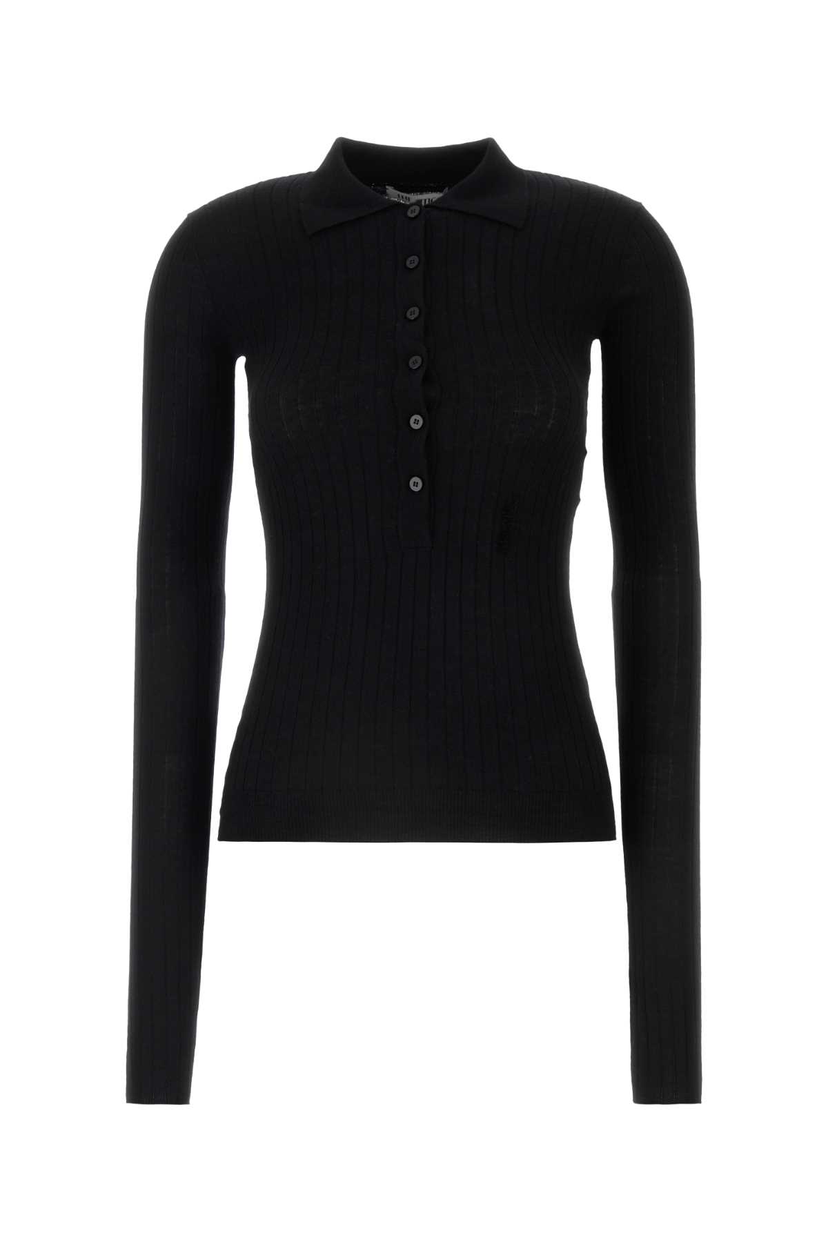 Black Cashmere Polo Shirt