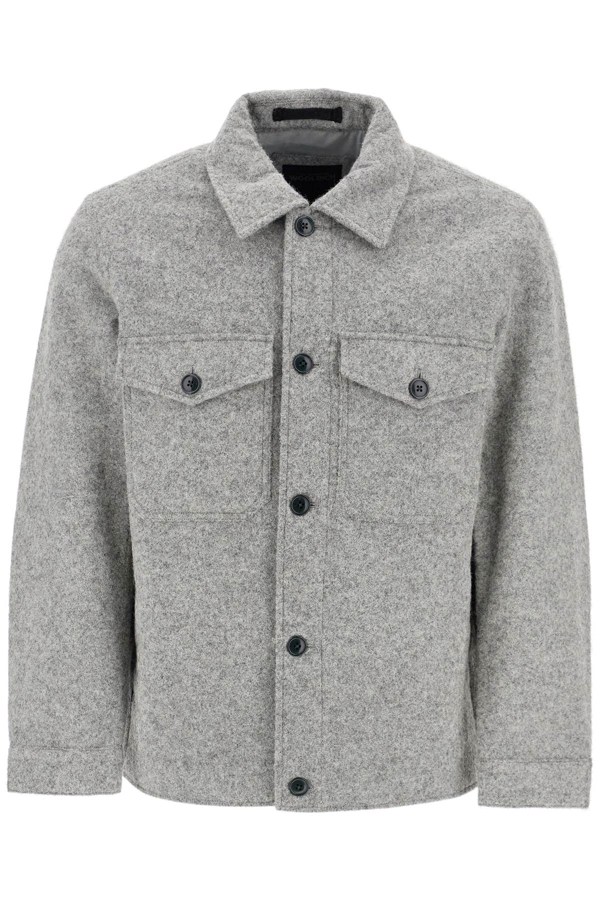 Reflective Wool Blend Shirt Jacket