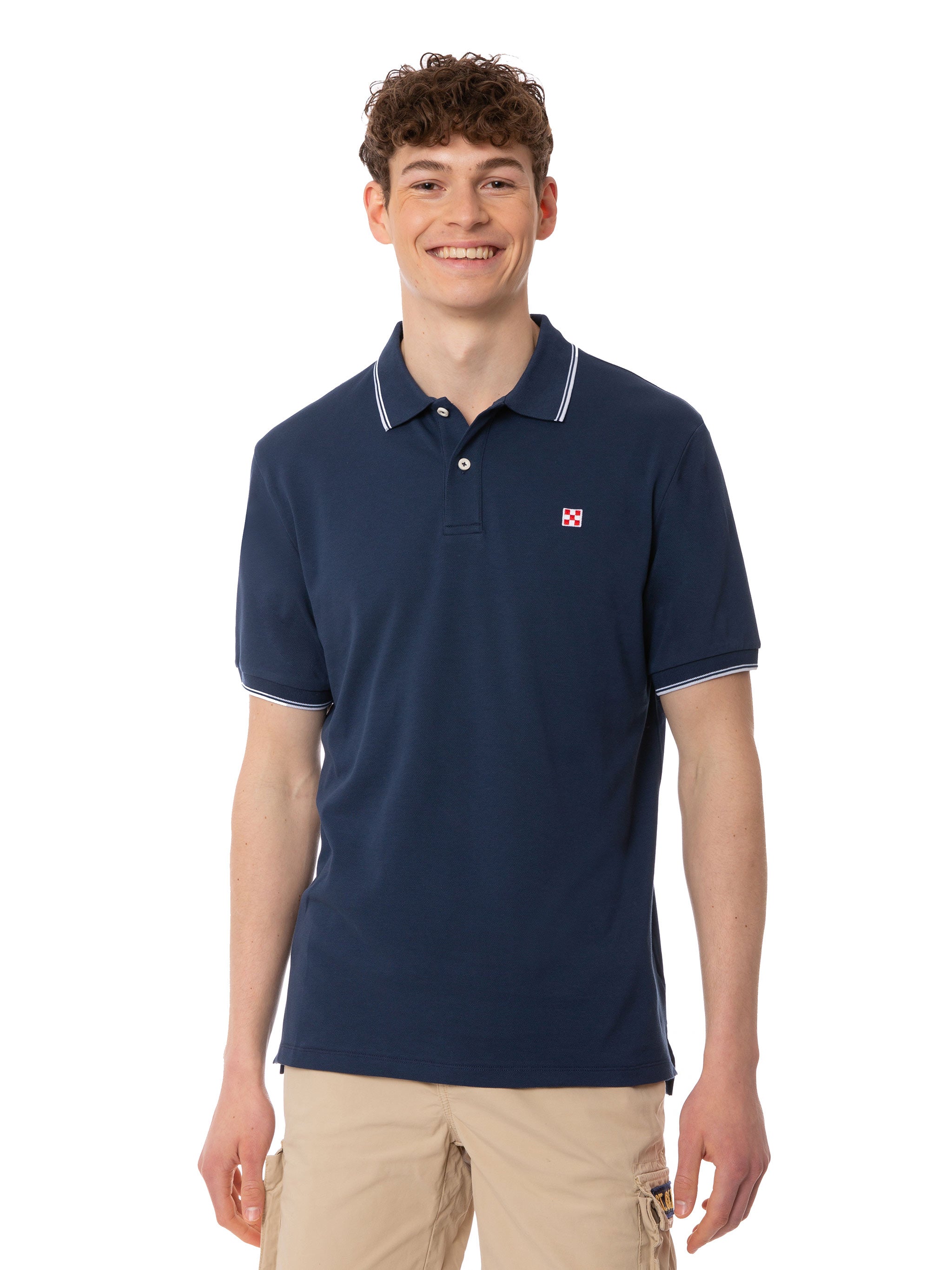 Blue Navy Piquet Polo With St. Barth Logo