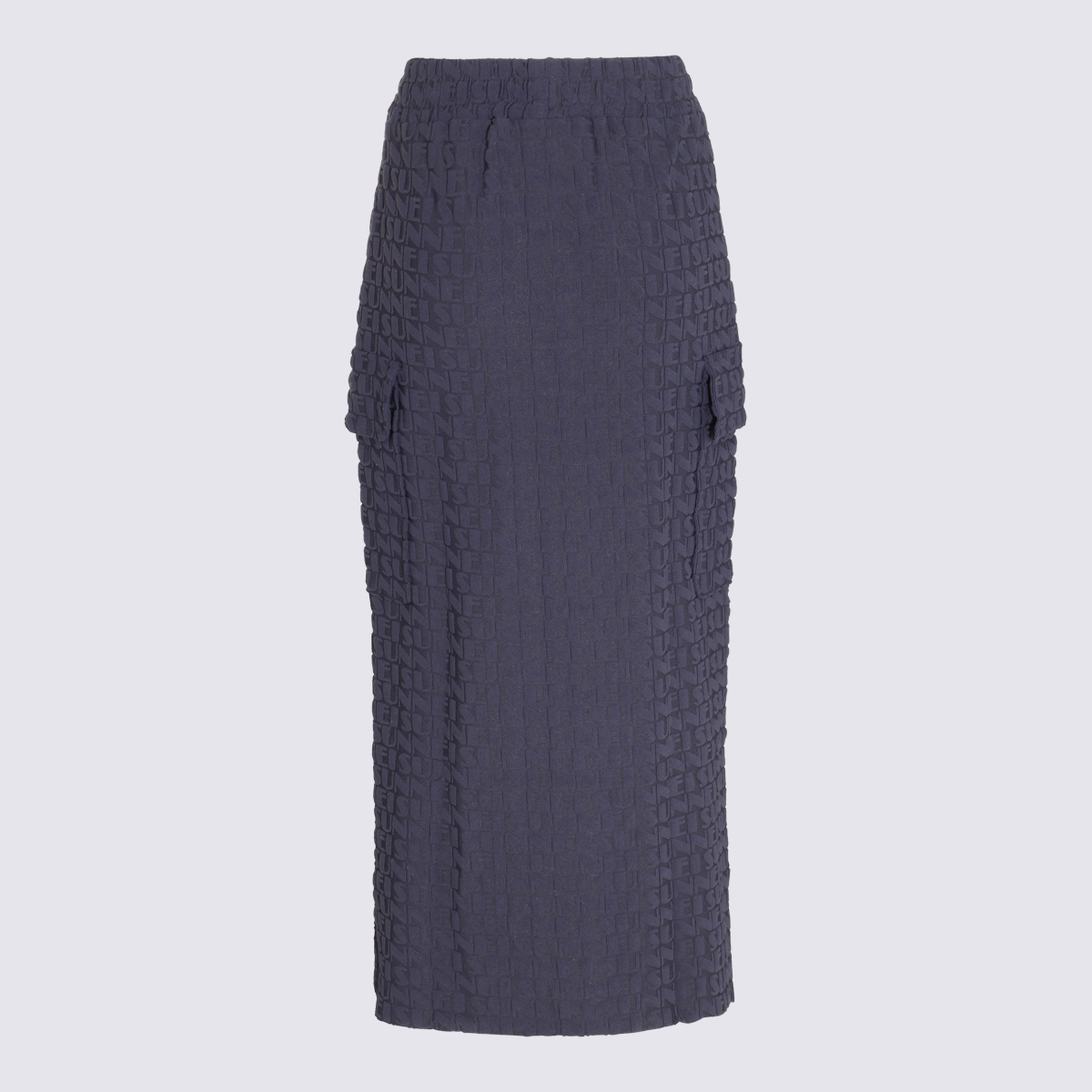 Dark Navy Stretch Long Skirt