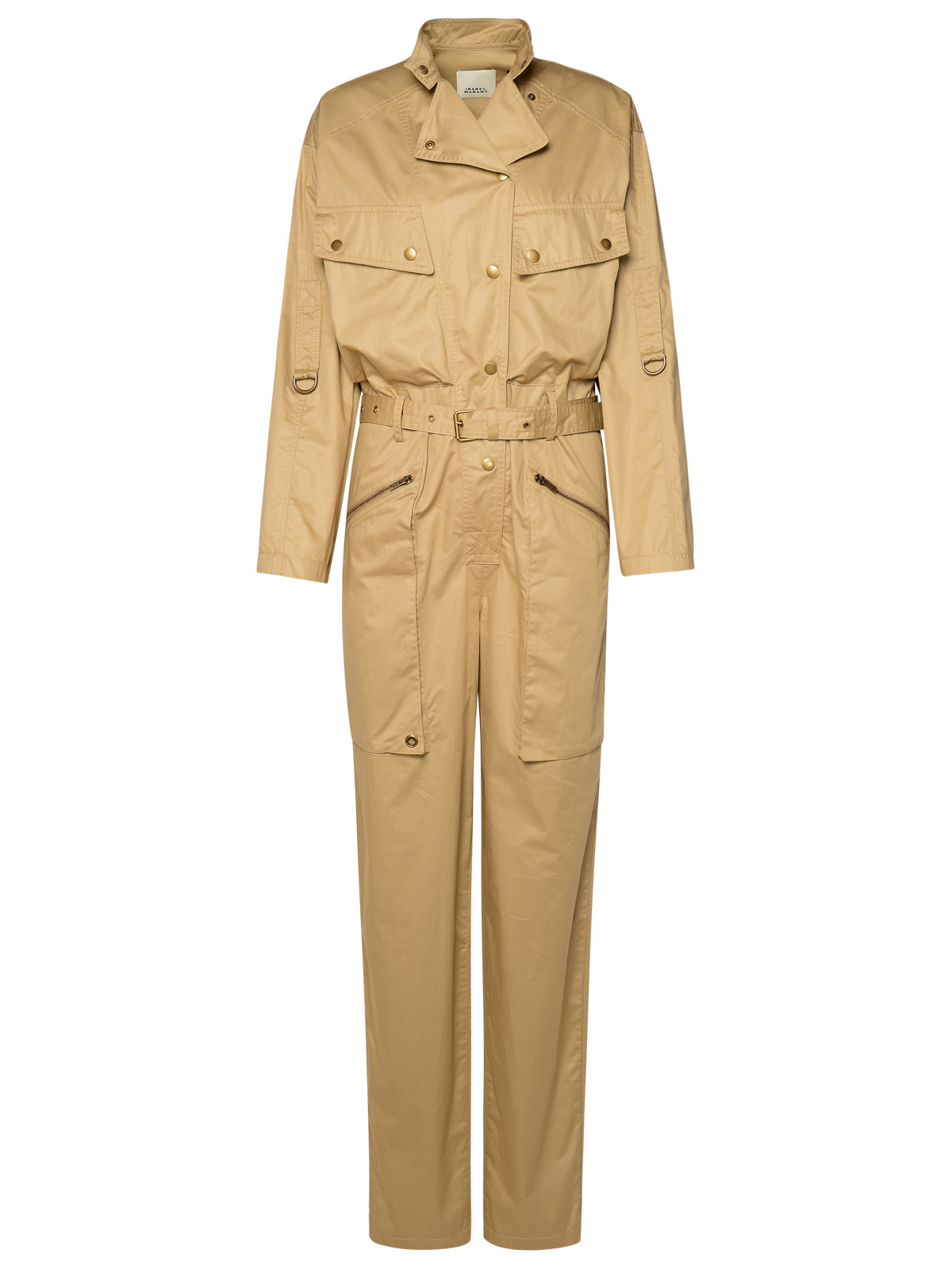 jocelyne Beige Cotton Jumpsuit