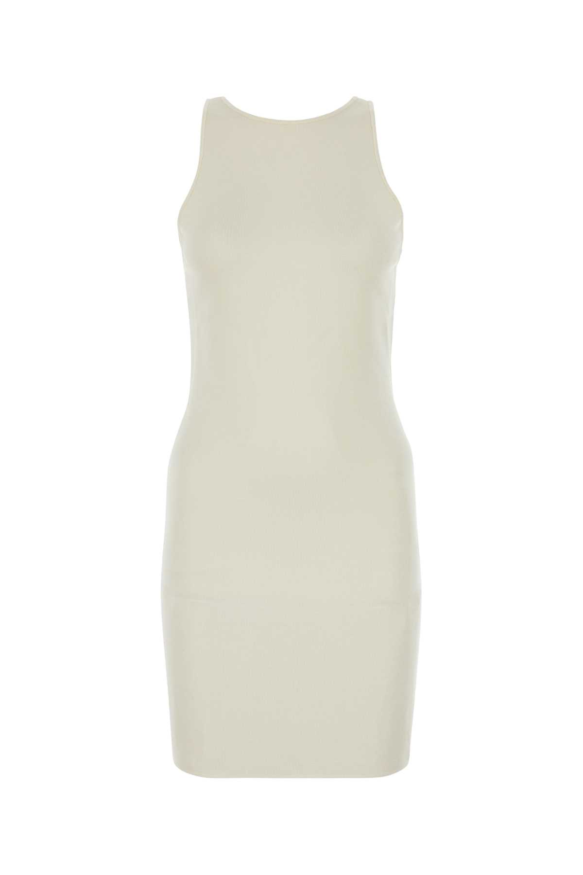 Ivory Stretch Viscose Blend Mini Dress