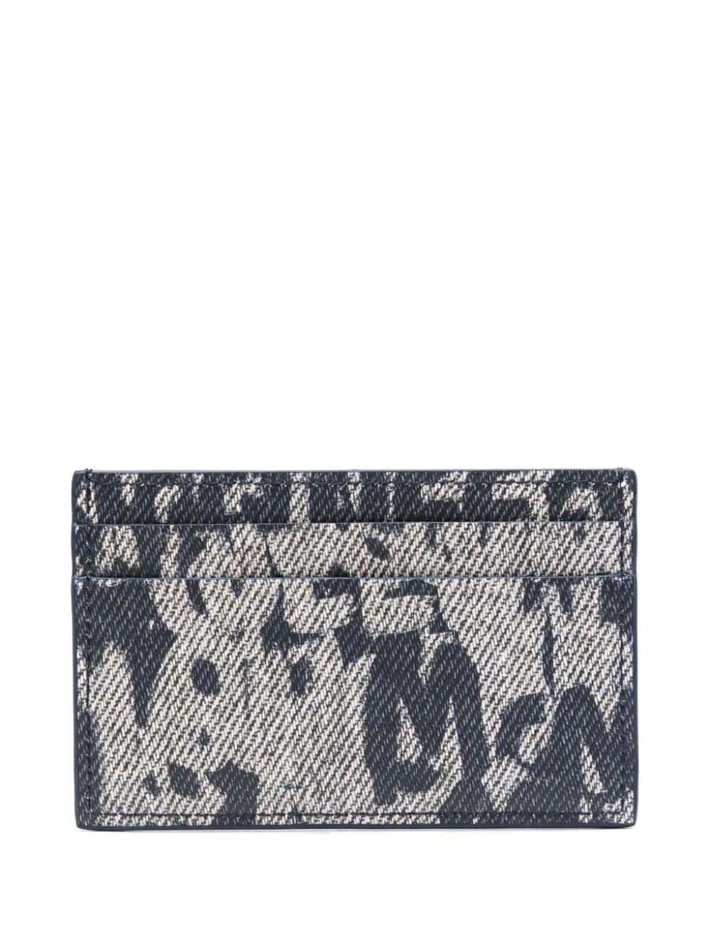 Shop Alexander Mcqueen Blue Mcqueen Graffiti Card Holder