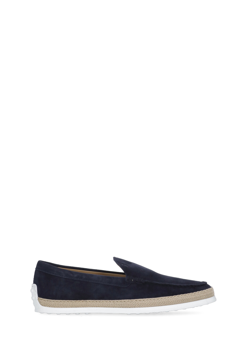 Suede Slip-on With Rafia Insert