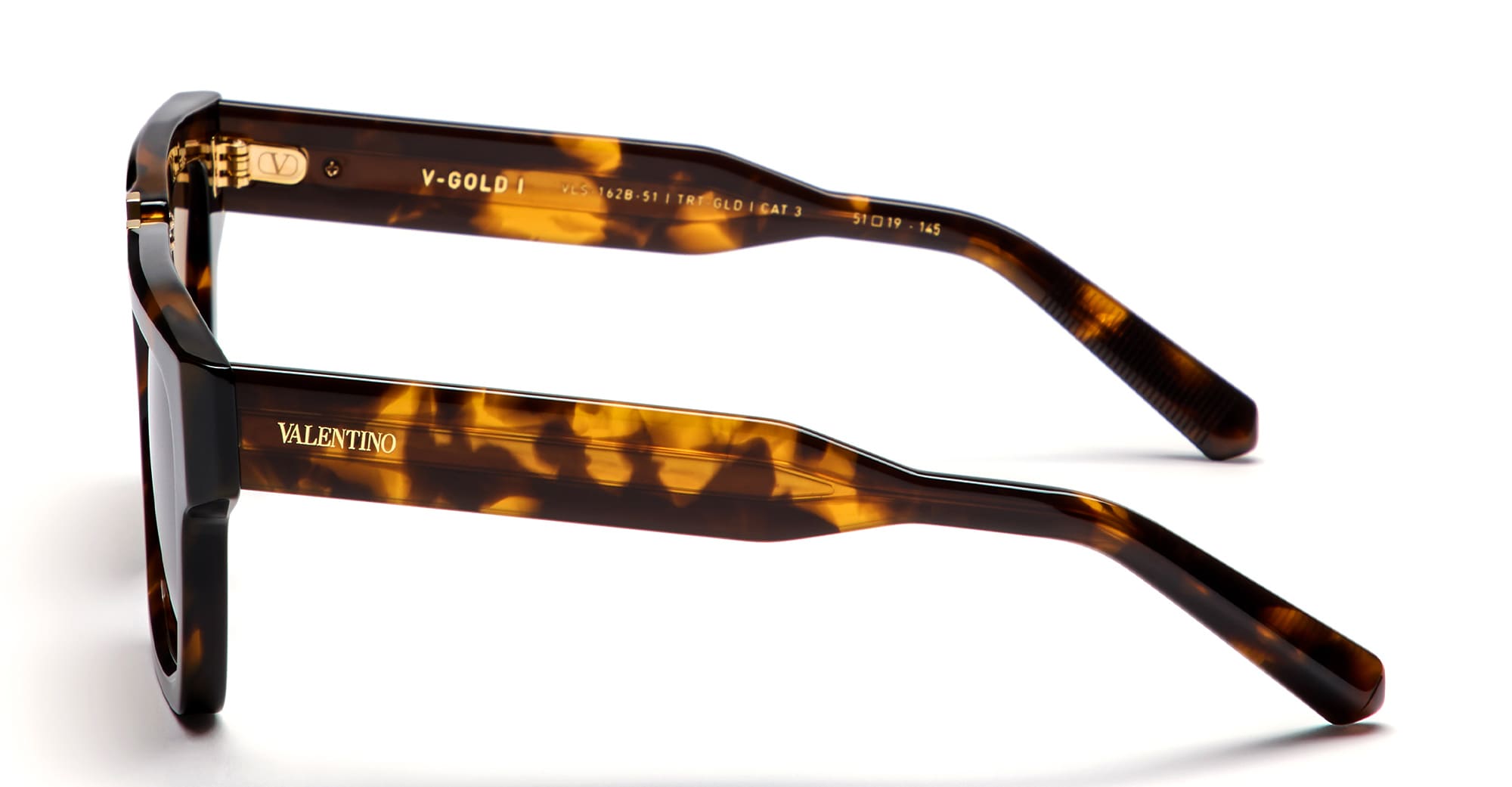 Shop Valentino V-gold-i - Brown Tortoise / Gold Sunglasses In Havana