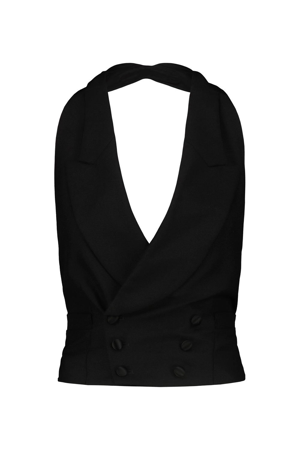 Halterneck Sleeveless Double-breasted Waistcoat