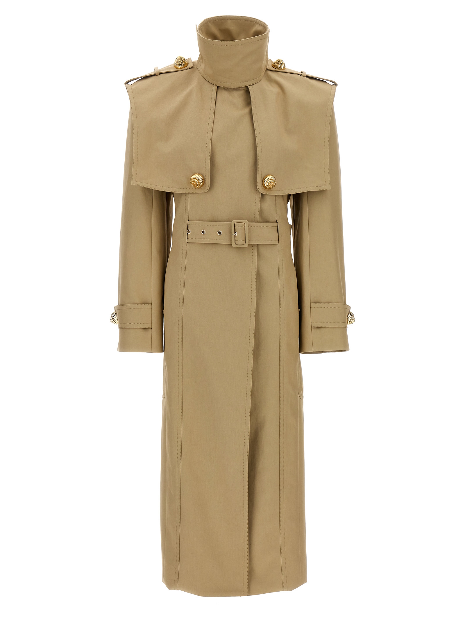 chiocciola Button Trench Coat