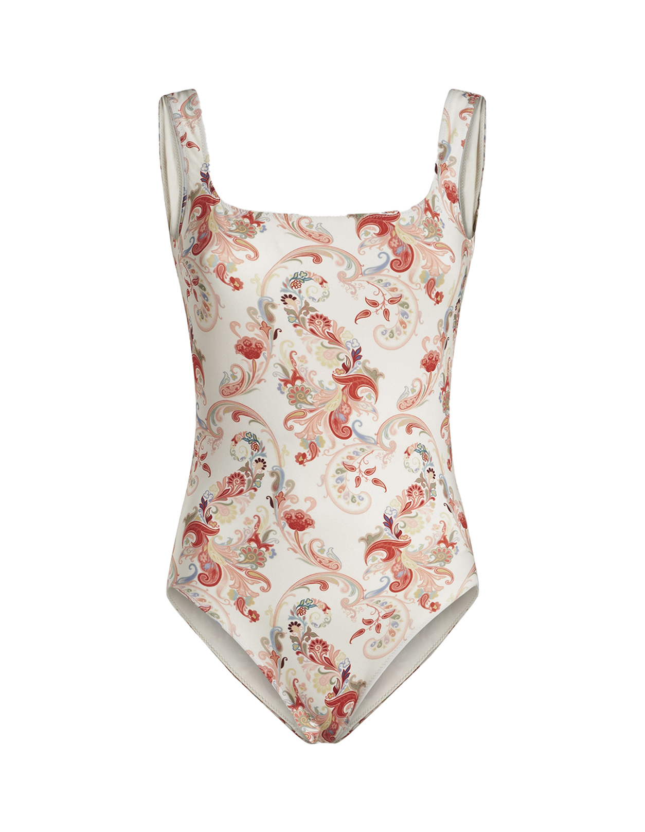 White Paisley One-piece Swimsuit