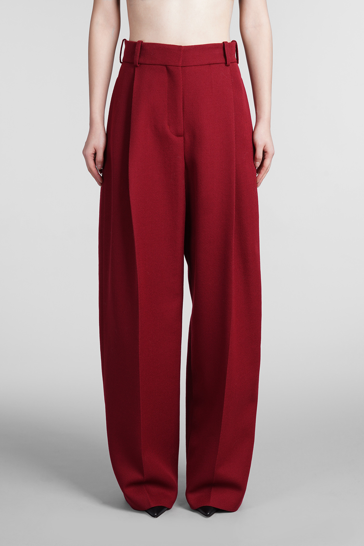 Pants In Bordeaux Wool