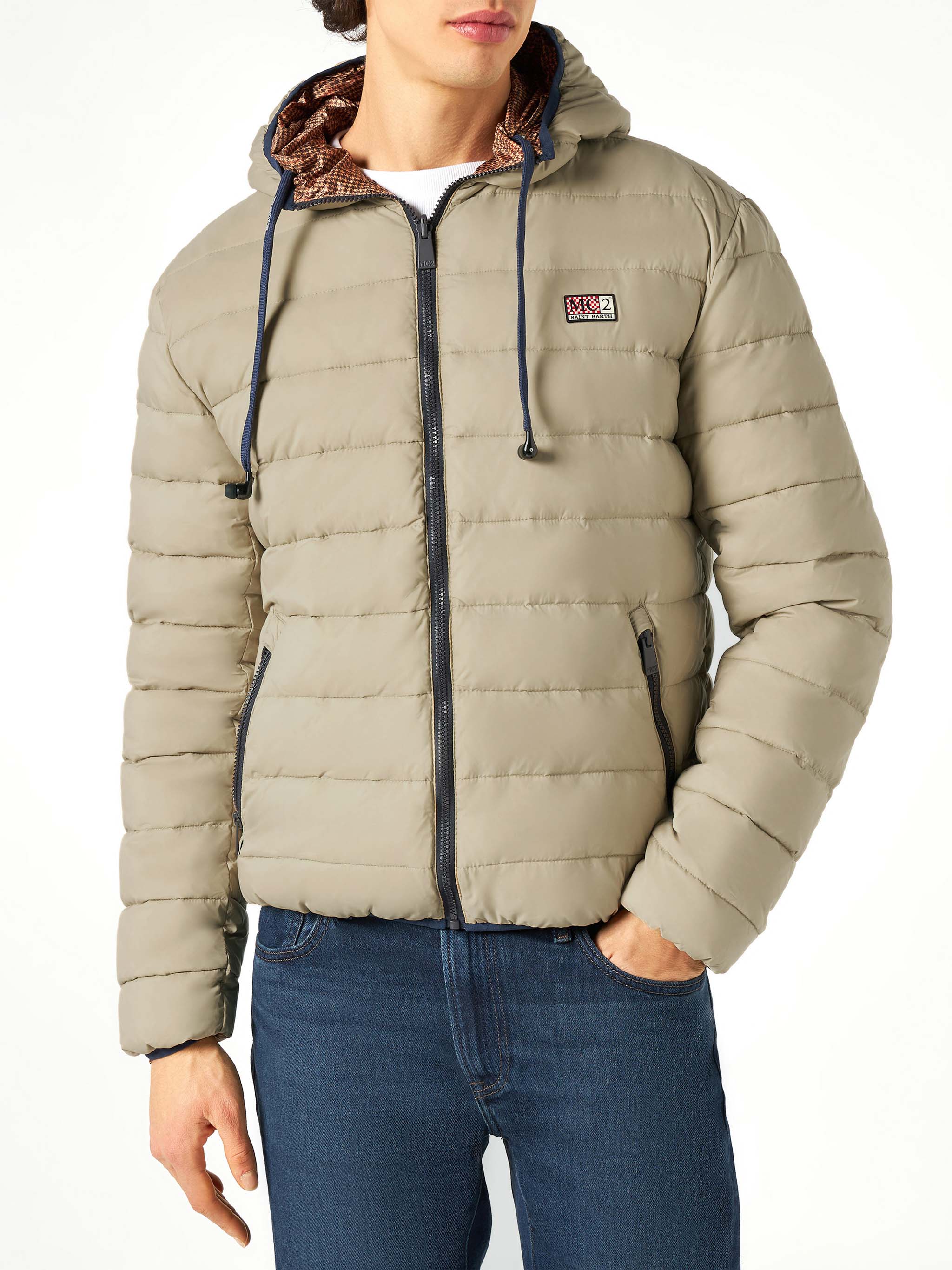 Man Double Face Beige Down Jacket