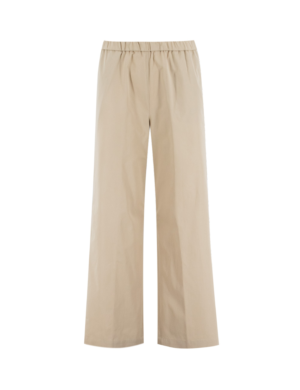 Beige Poplin Crop Trousers