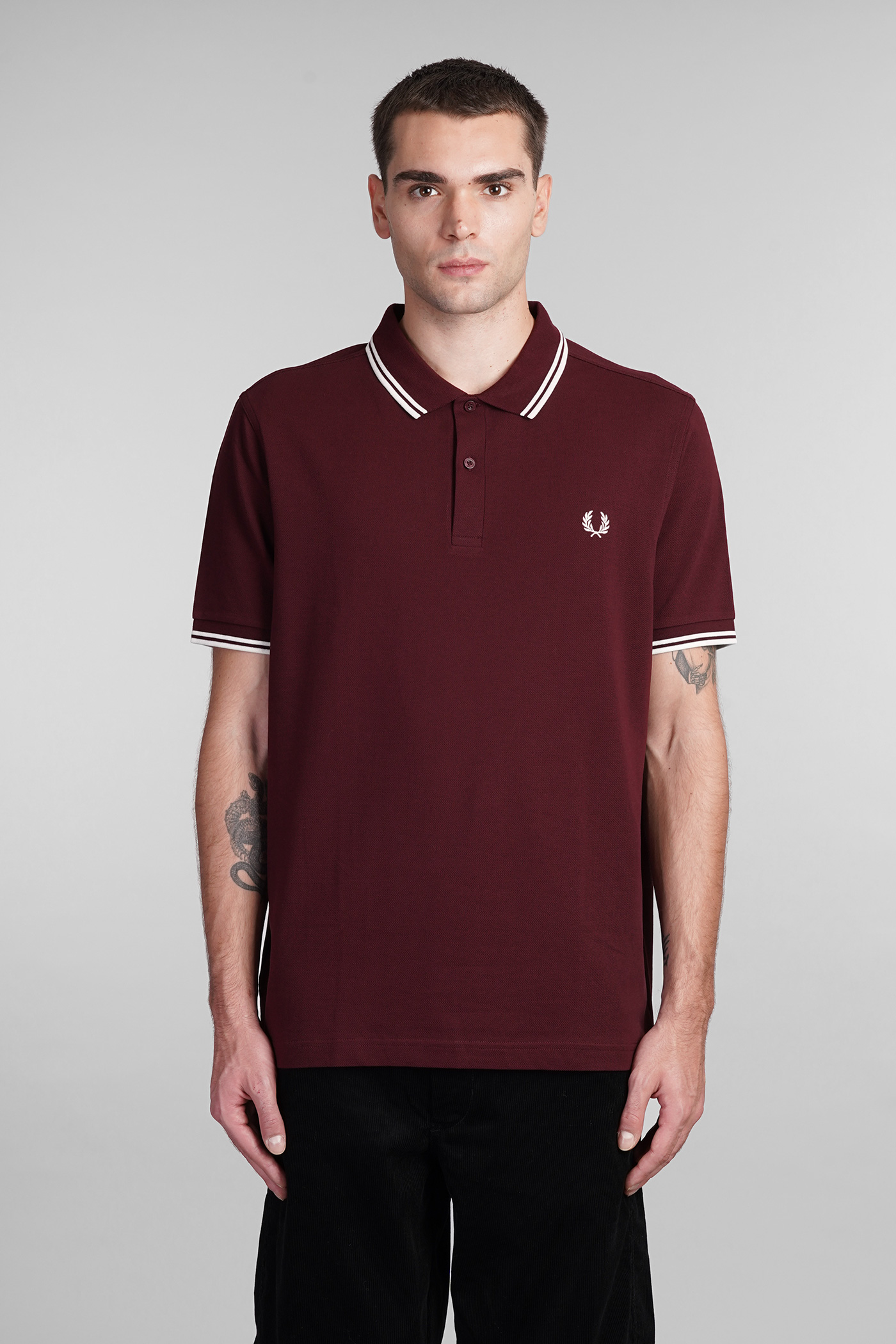 Polo In Bordeaux Cotton