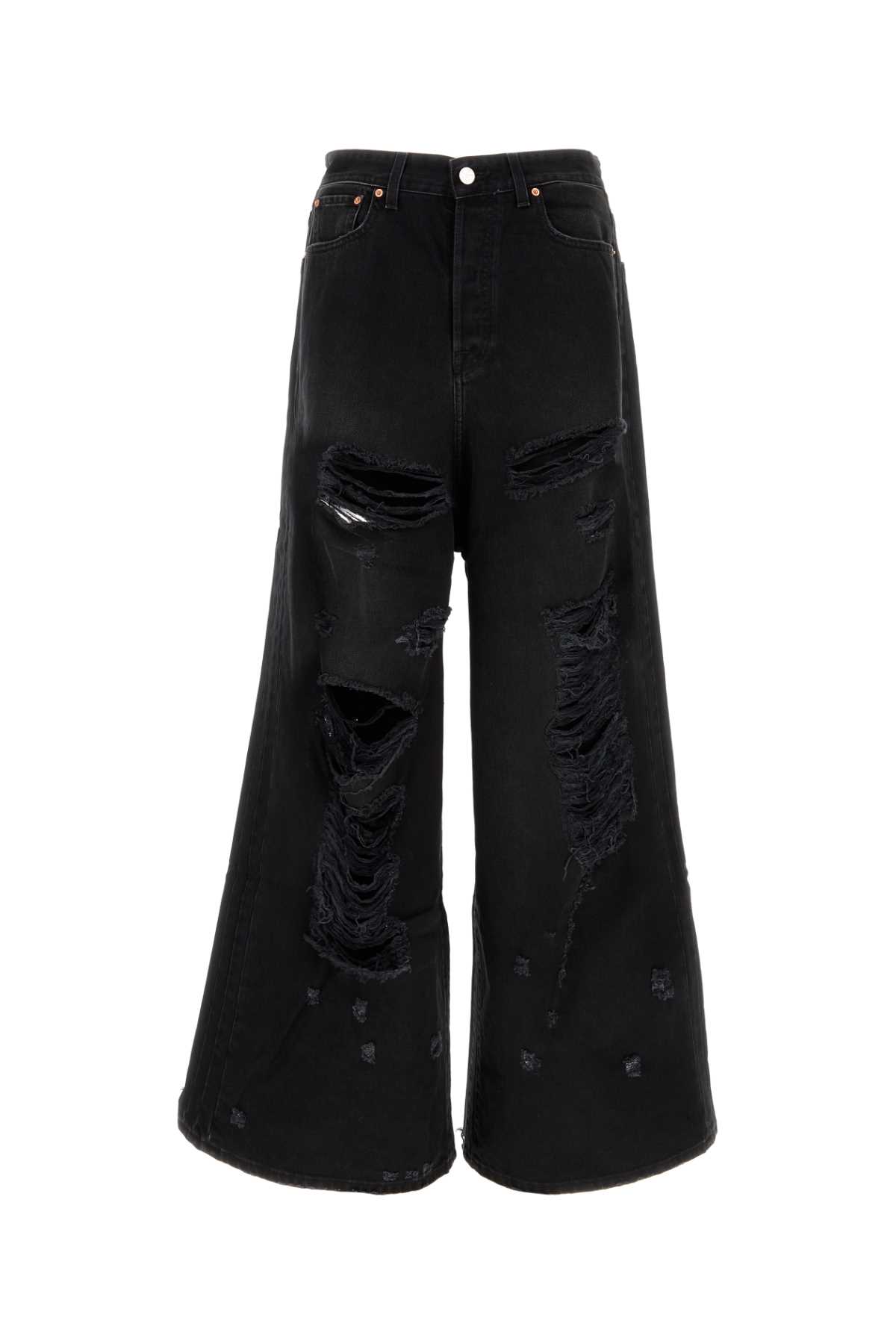 Black Denim Wide-leg Jeans