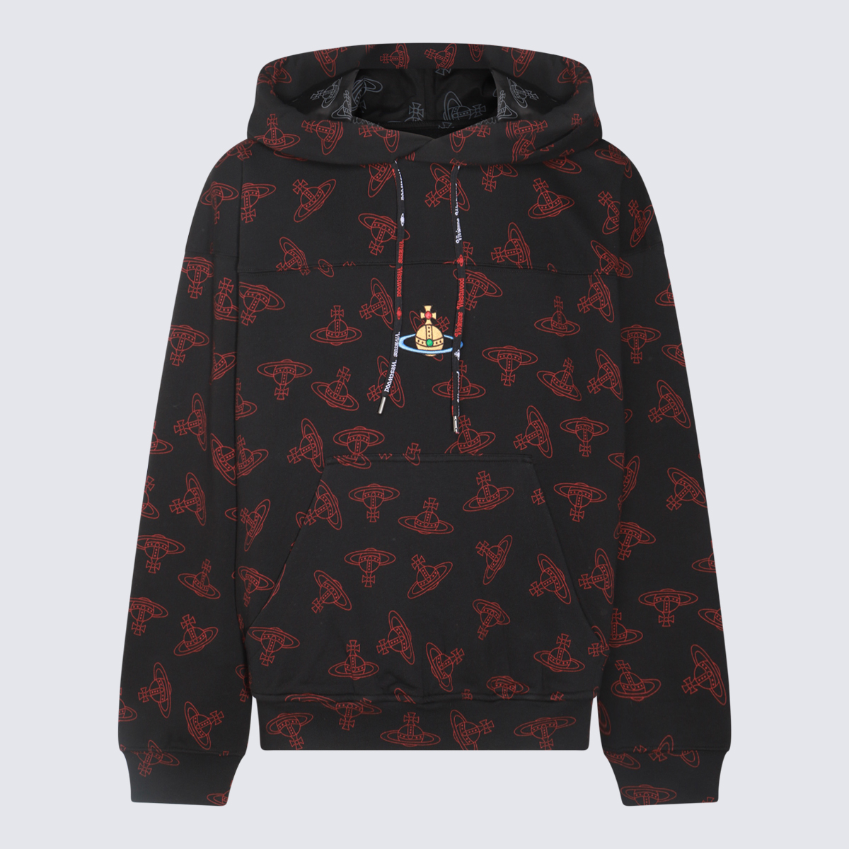 Black And Red Cotton Sweatshirt