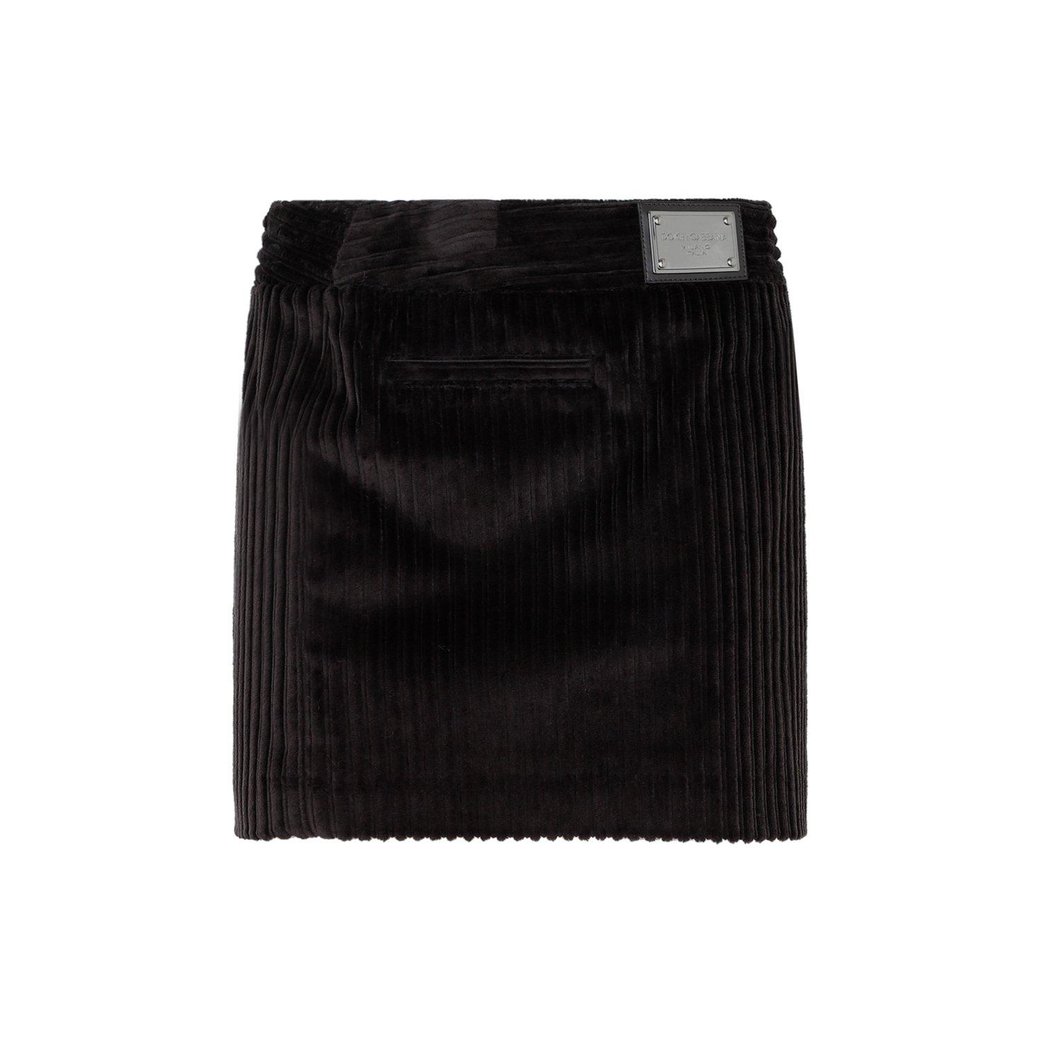 Logo Plaque Mini Corduroy Skirt