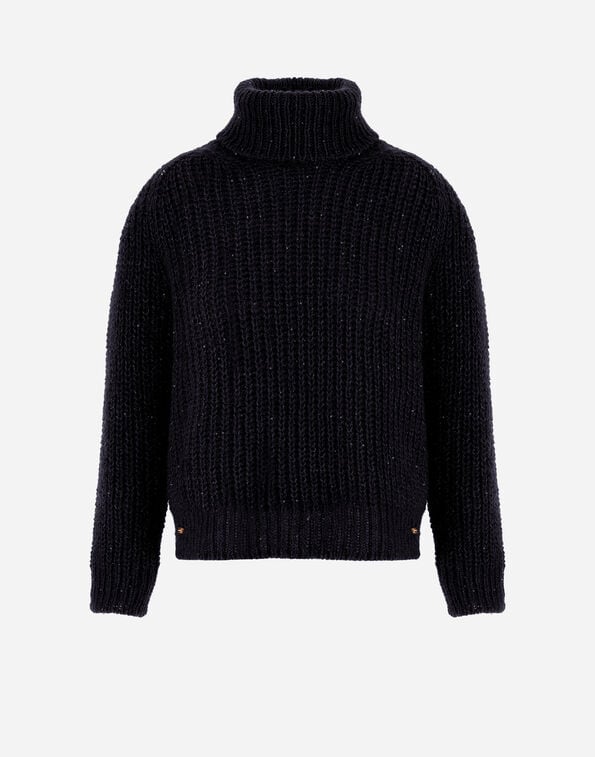 Herno Turtleneck Knit Sweater In Nero