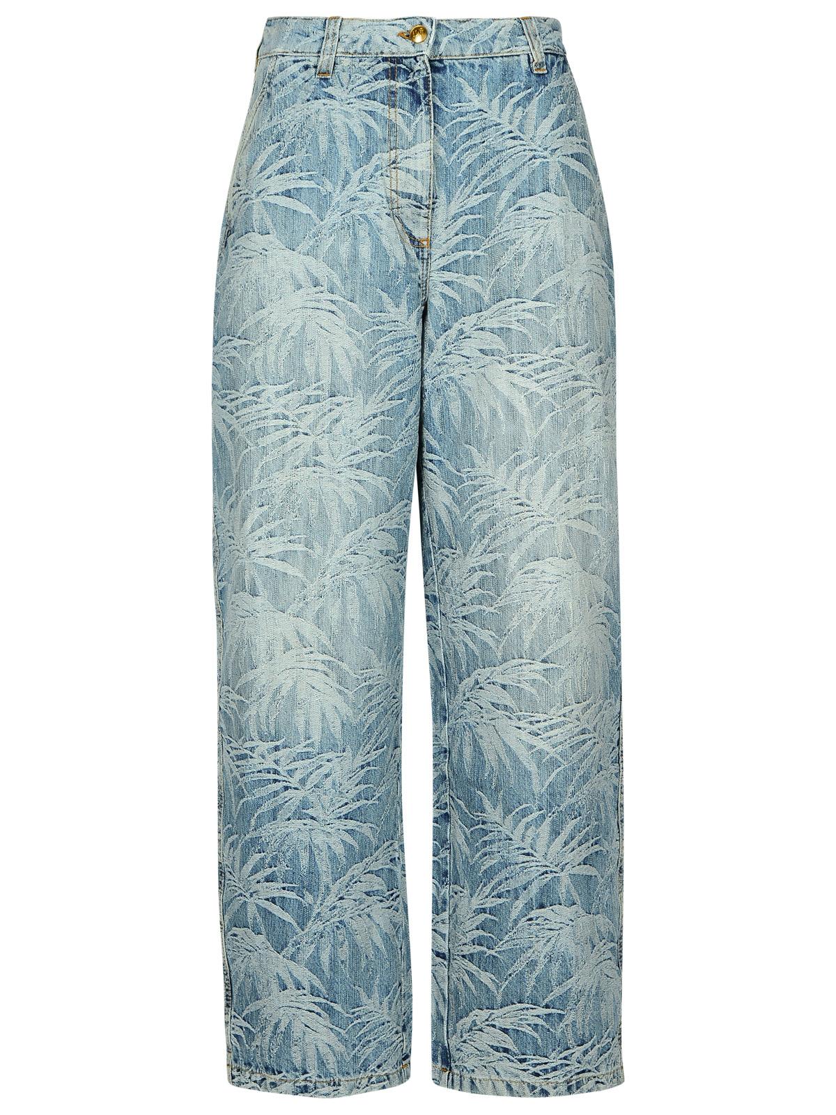 baggy Light Blue Cotton Blend Jeans