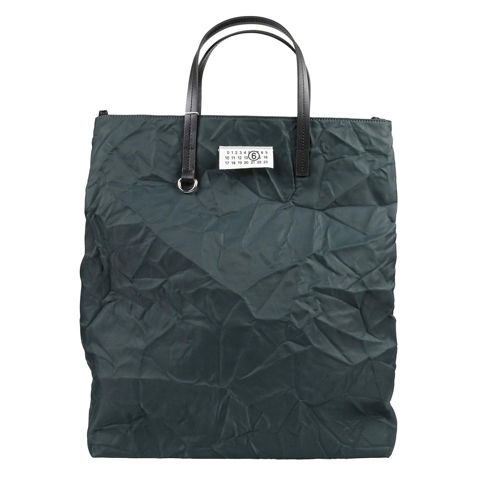 Logo-patch Textured Finish Tote Bag