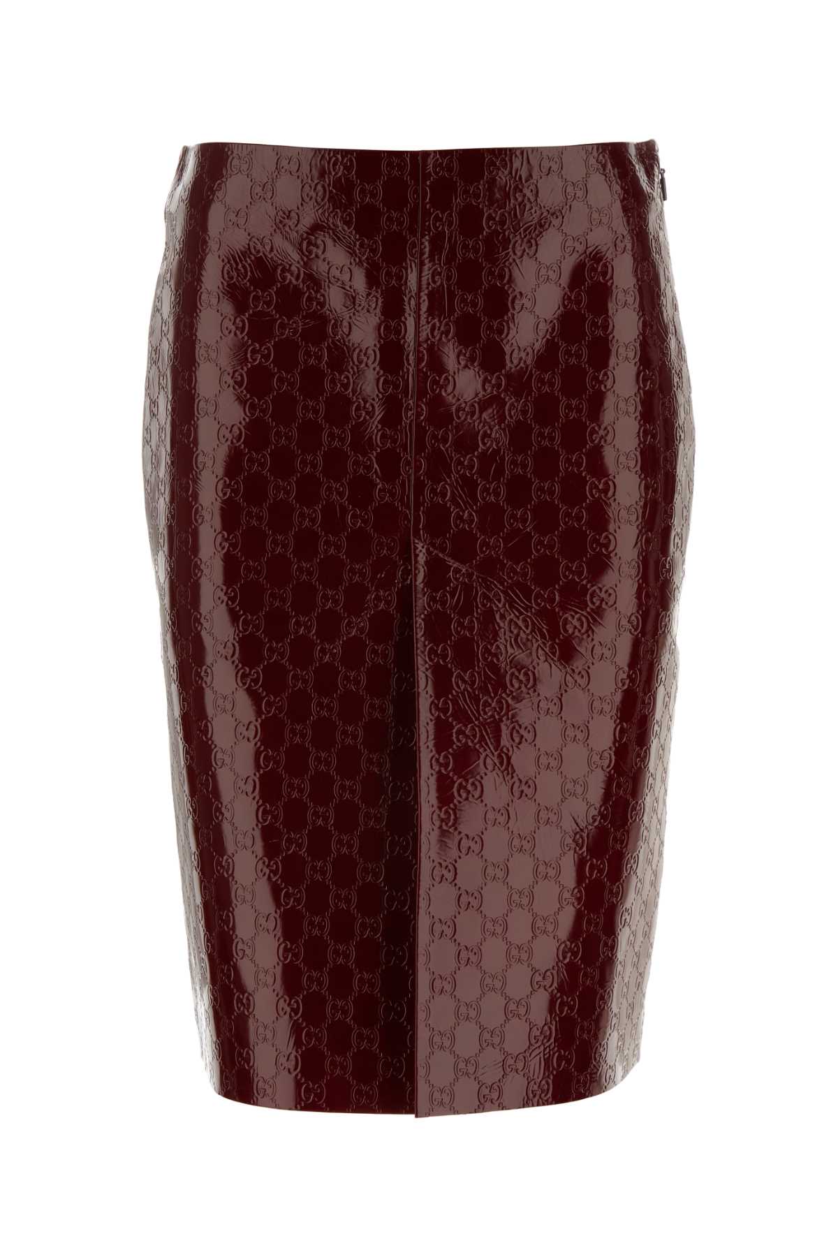 Tiziano Red Leather Skirt