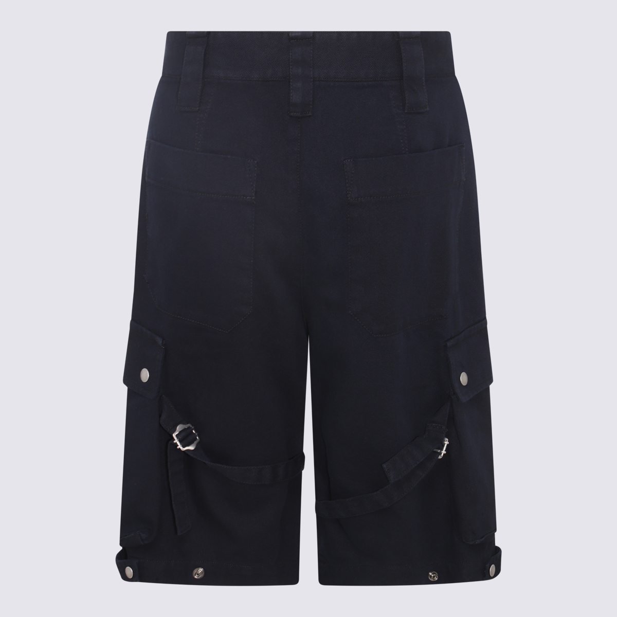 Black Cotton Cargo Shorts