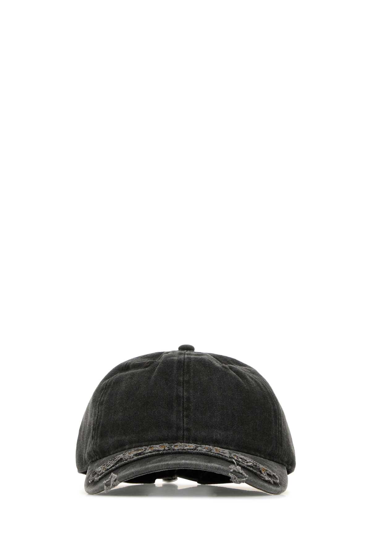 Dark Grey Cotton Blend Baseball Cap