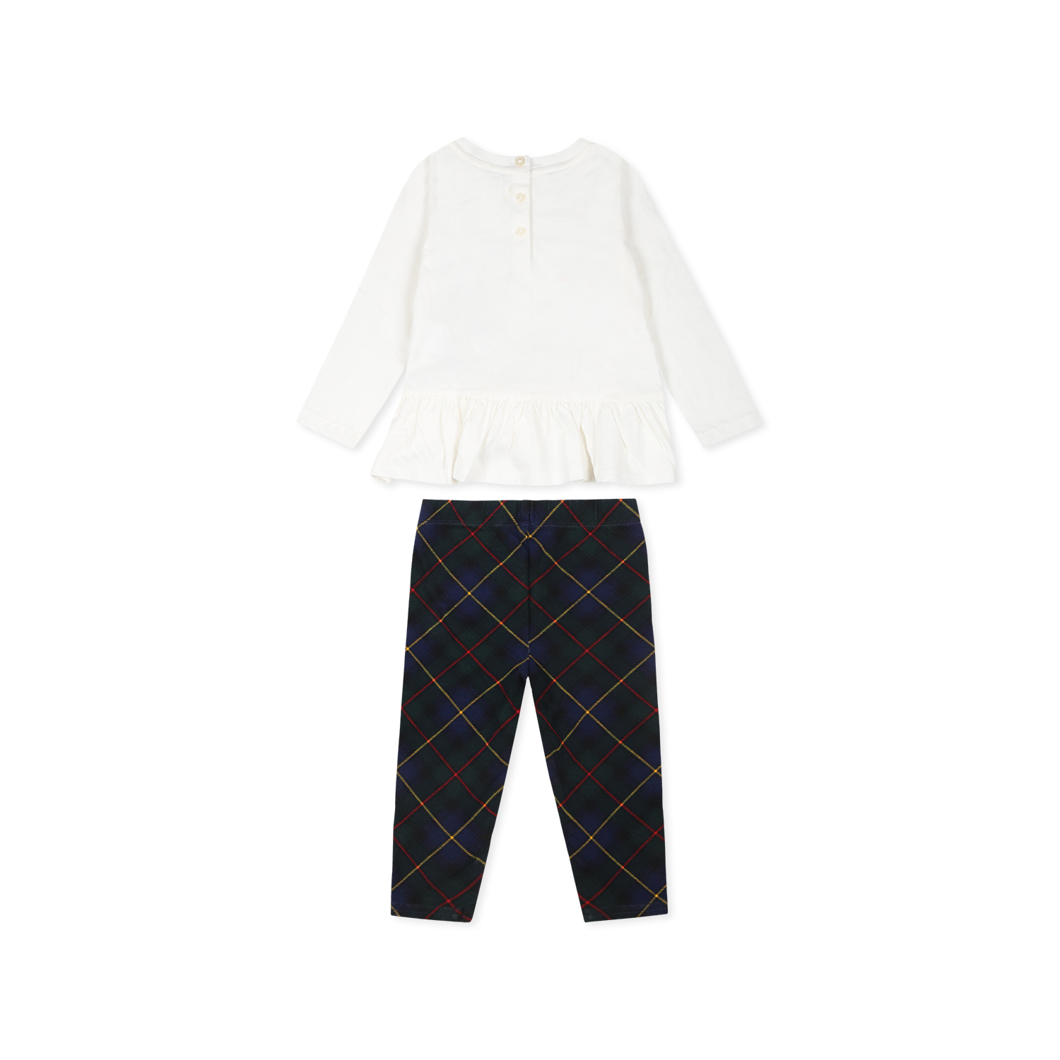 Polo Ralph Lauren Ivory Set For Baby Girl With Dog Print In Multicolor