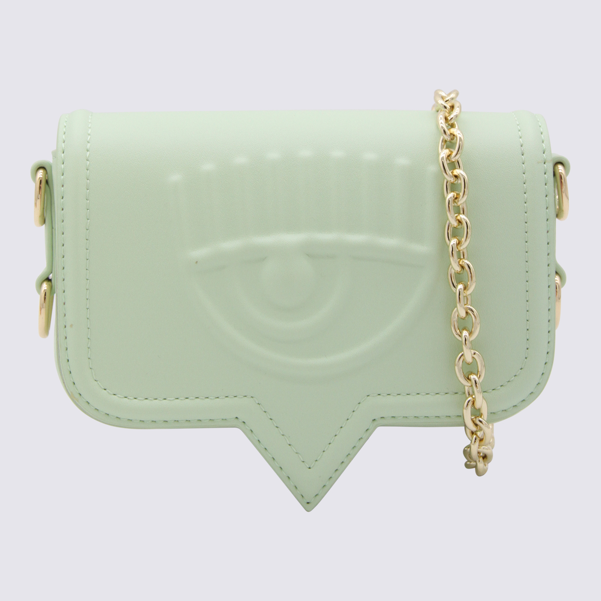 Green Faux Leather Eyelike Shoulder Bag