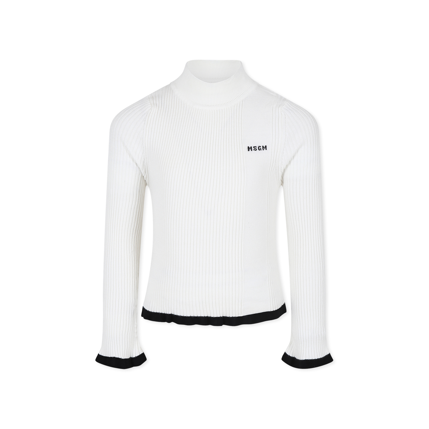 Msgm Ribbed Sweater In White