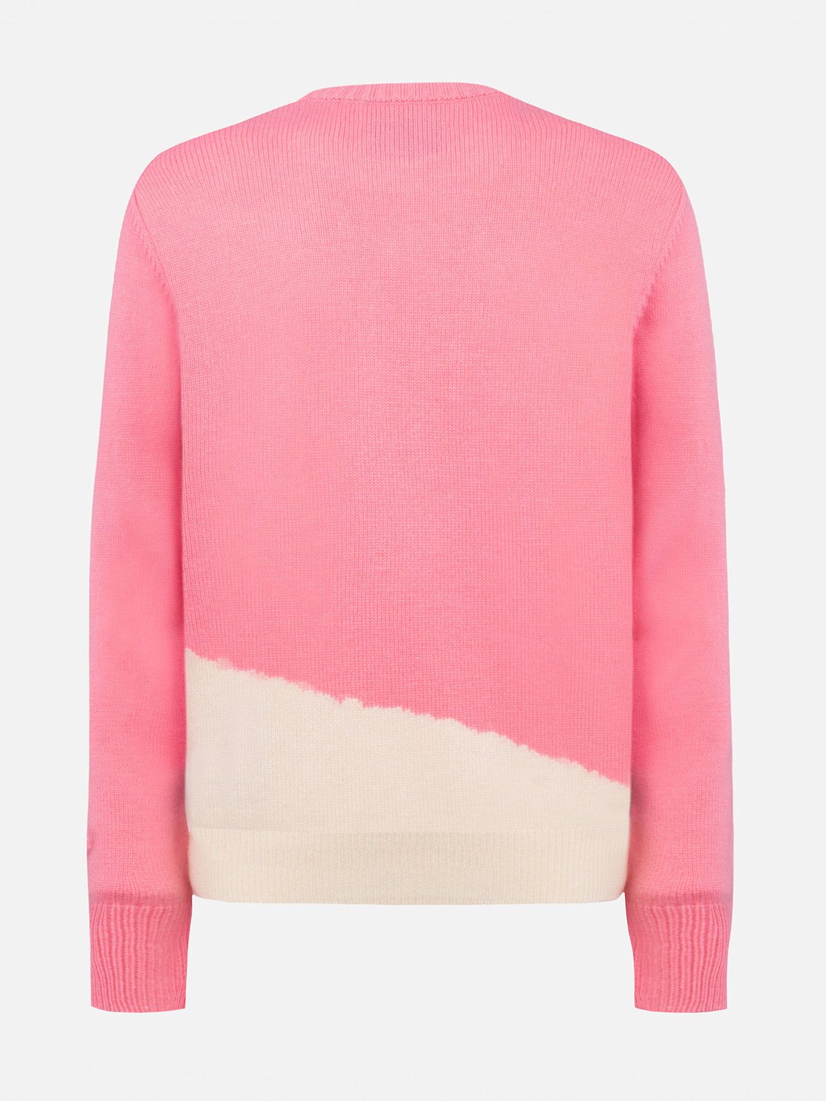 Mc2 Saint Barth Woman Cashmere Blend Sweater New Queen With Postcard Jacquard In Pink