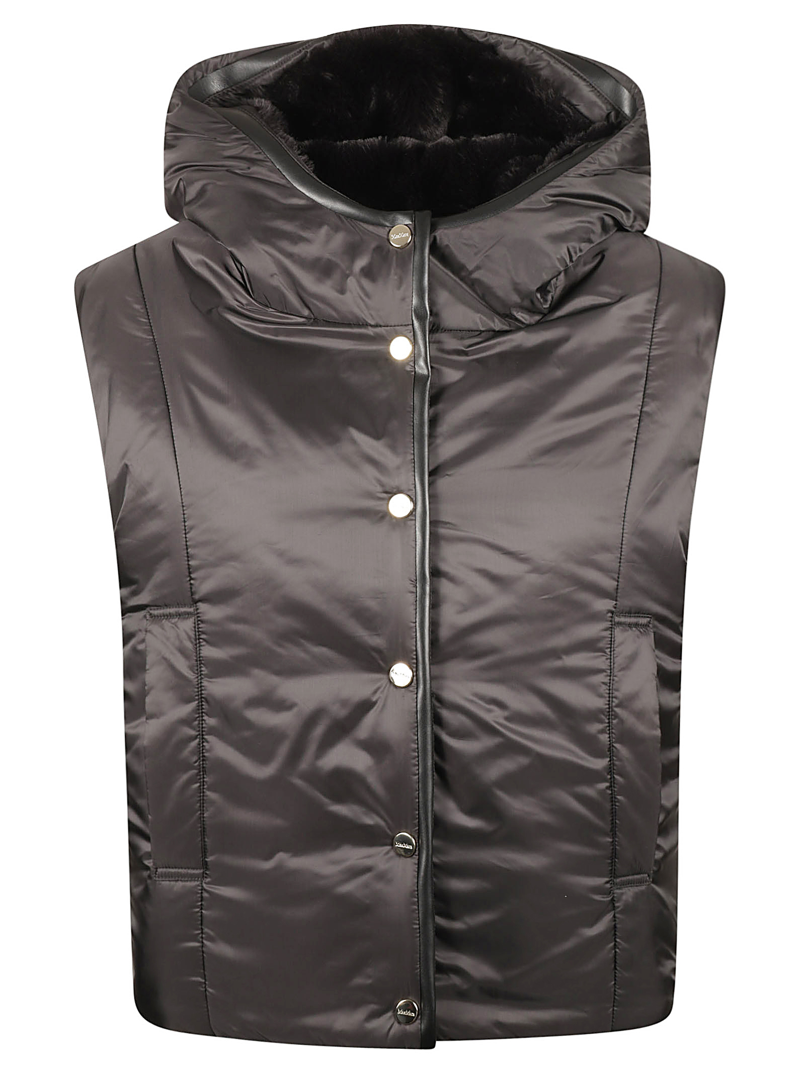 Sleeveless Buttoned Plain Gilet