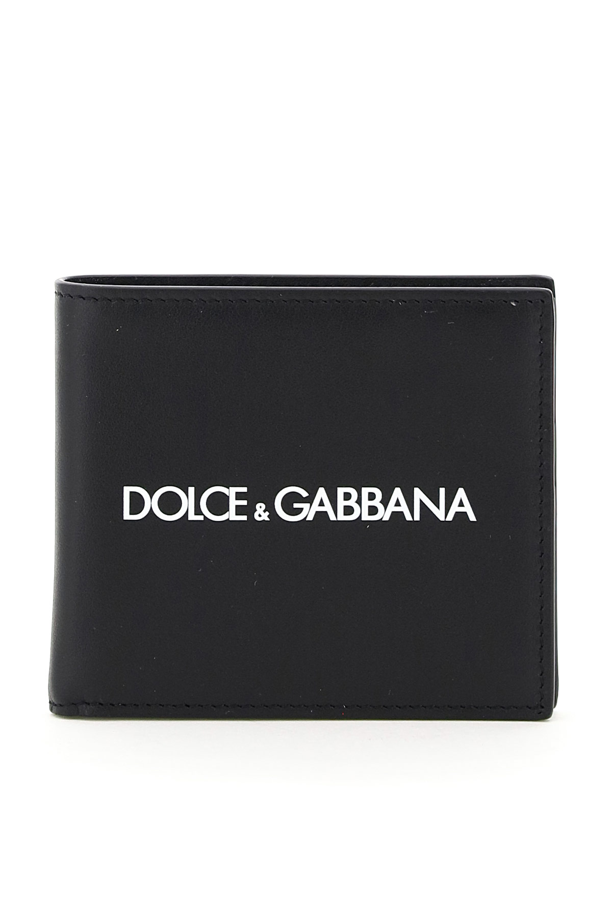 Logo Print Leather Bifold Wallet