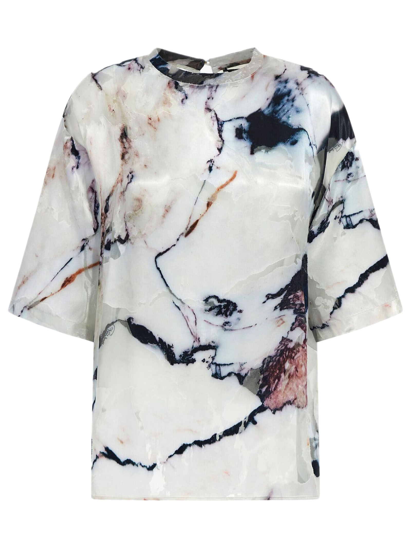 Marble-print Blouse