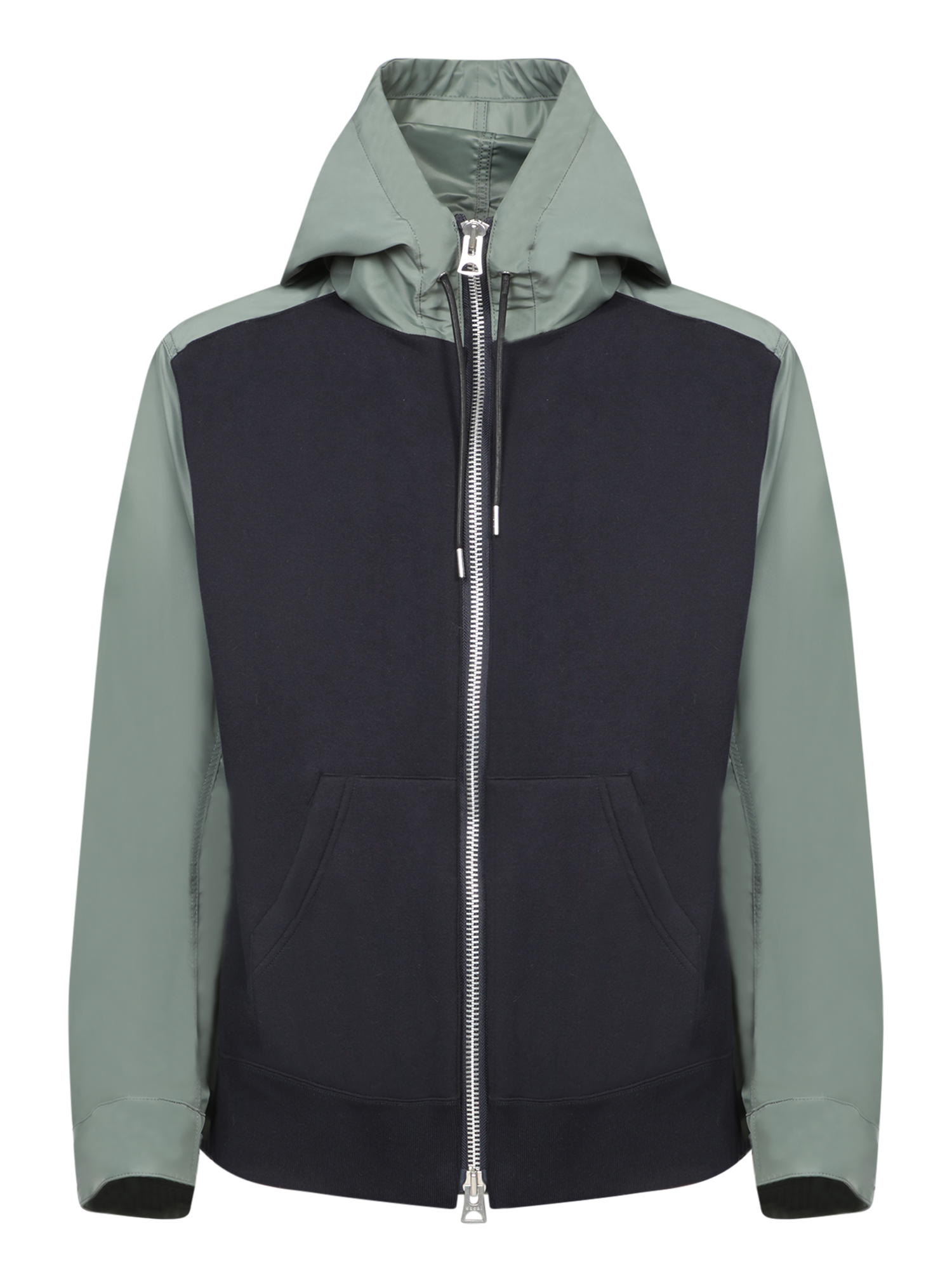 Drop Shoulder Drawstring Twill Hoodie