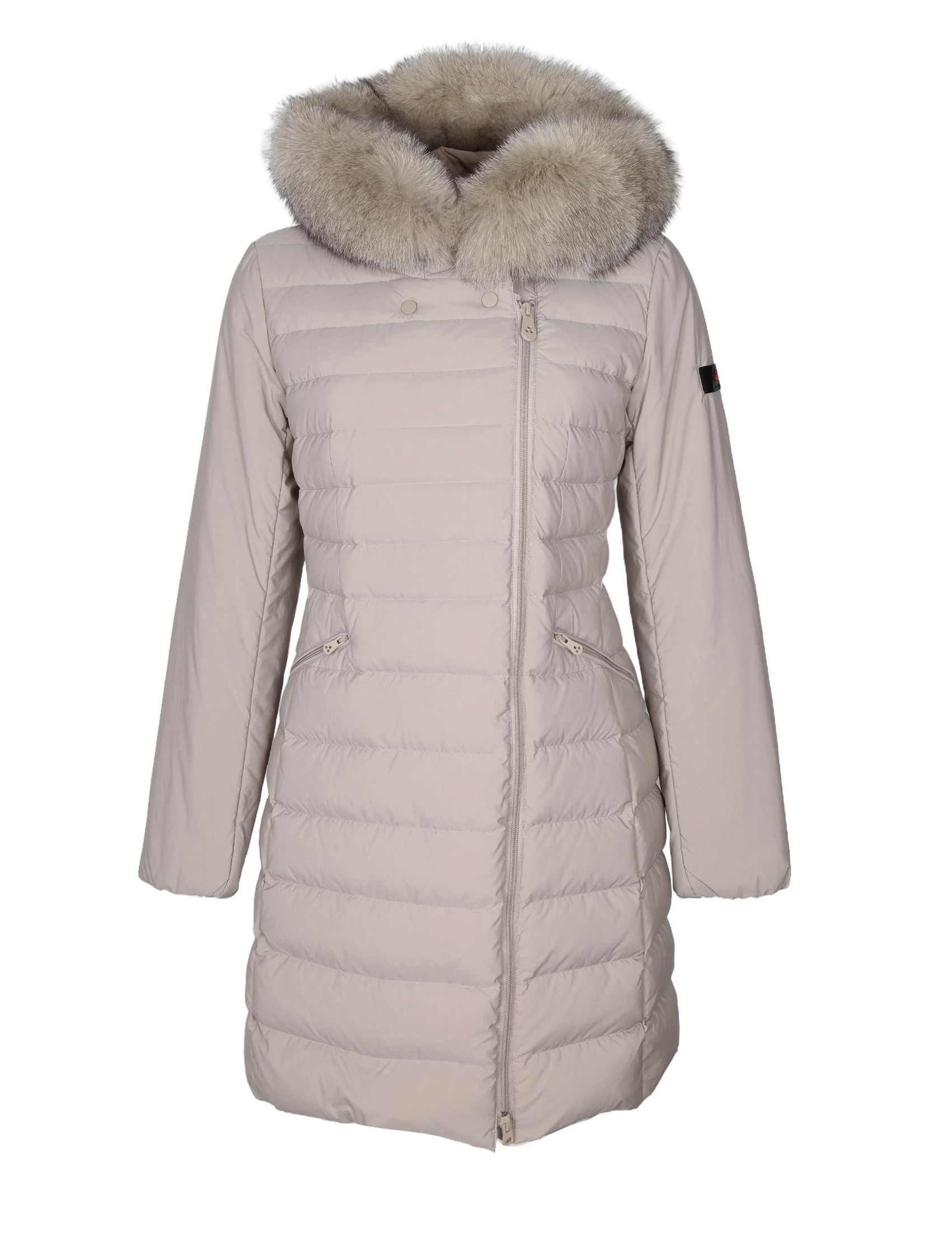 Slim Seriola Down Jacket Ml 04 Fur In Nylon Beige Color Peuterey