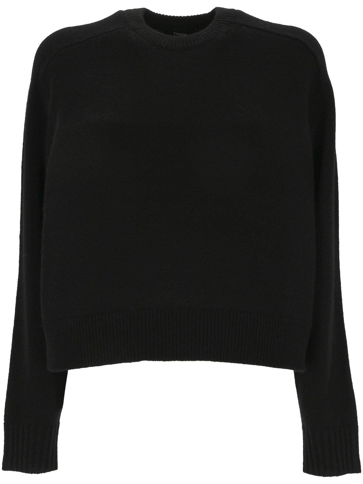 Cropped Crew Neck Sweater