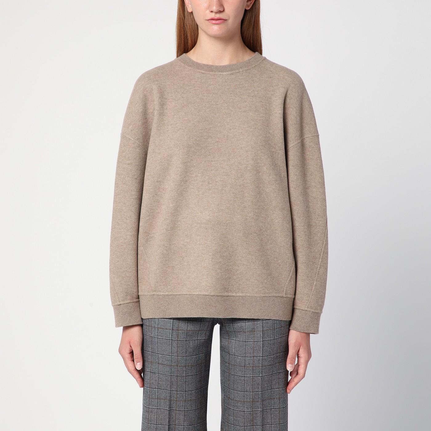 Beige Sweatshirt In Wool And Cashmere Blend