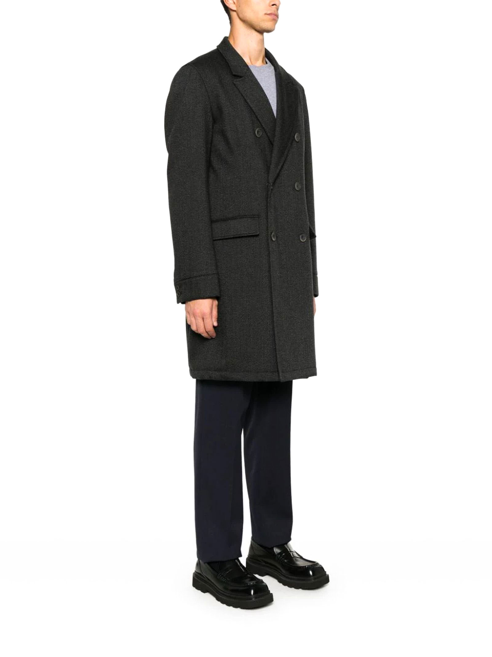 Herno Virgin Wool Coat In Grey