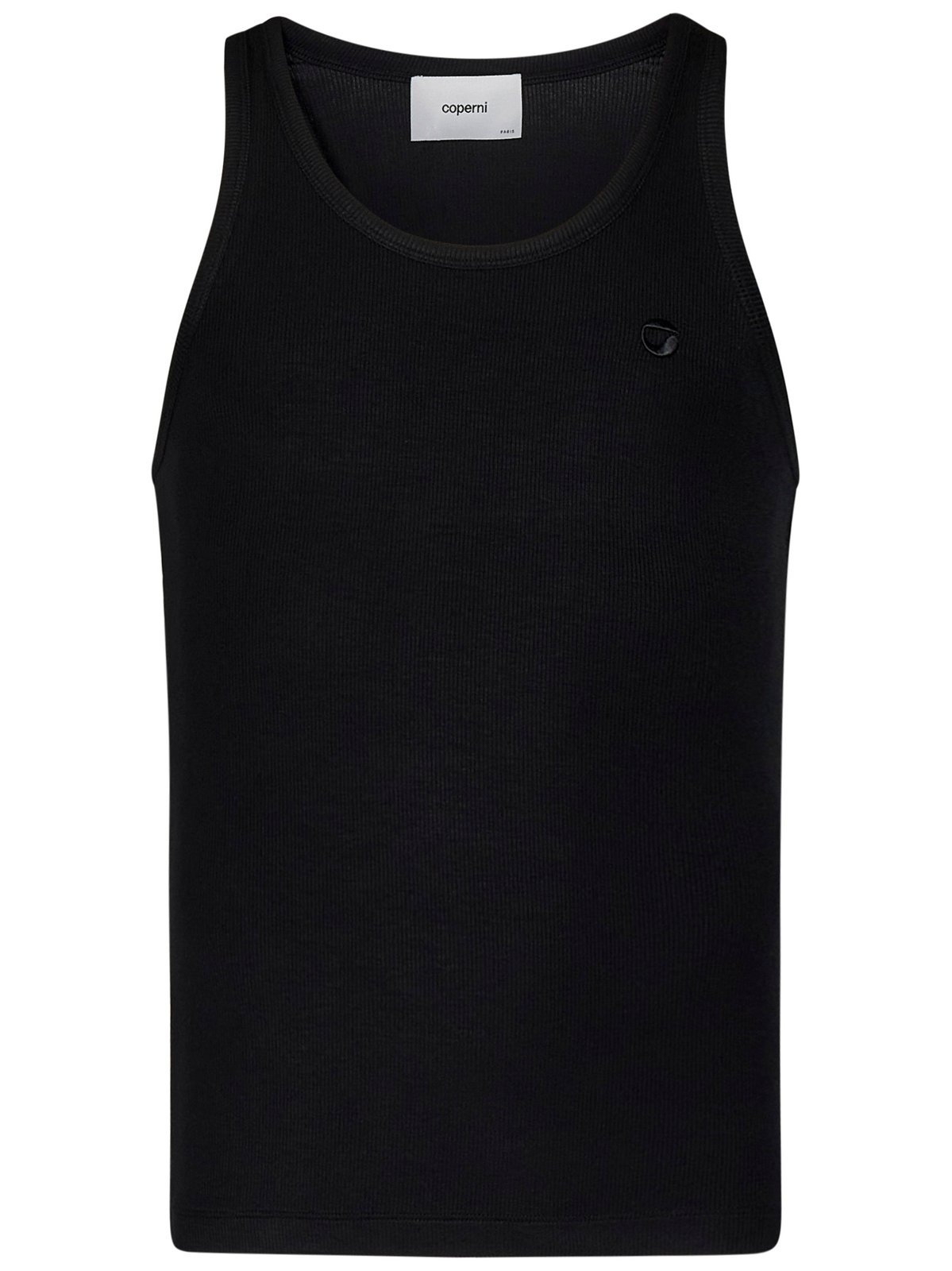 Logo Embroidered Ribbed Tank Top