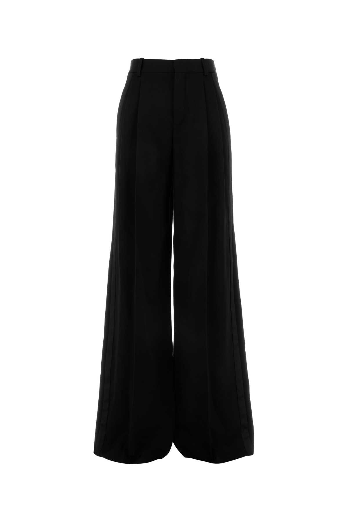 Black Wool Wide-leg Pant