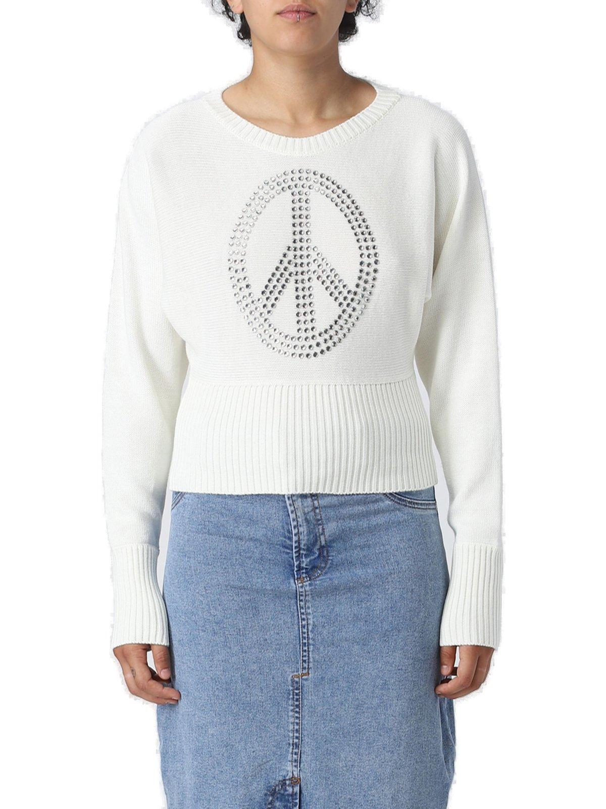 Jeans Embellished Cropped Sweatshirt M05CH1N0 Jeans