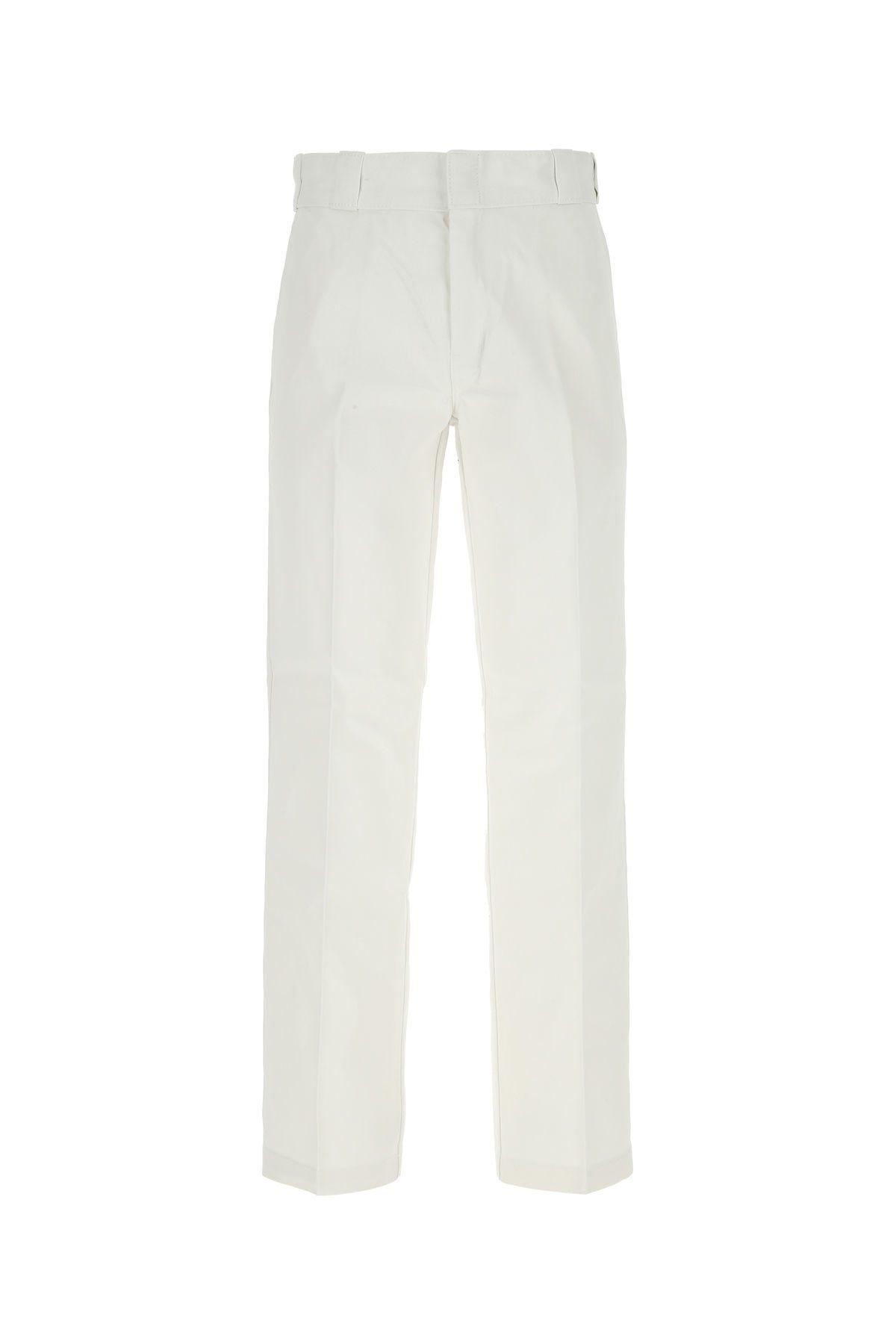 White Polyester Blend Pant