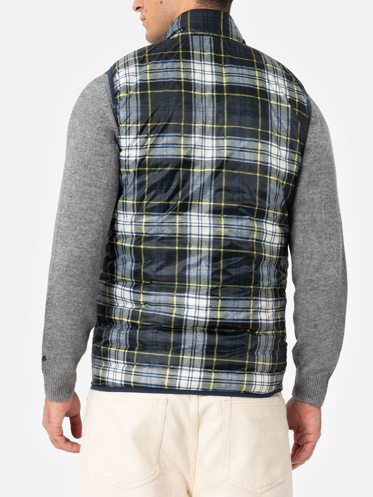 Mc2 Saint Barth Man Navy Blue Padded Vest Aspen
