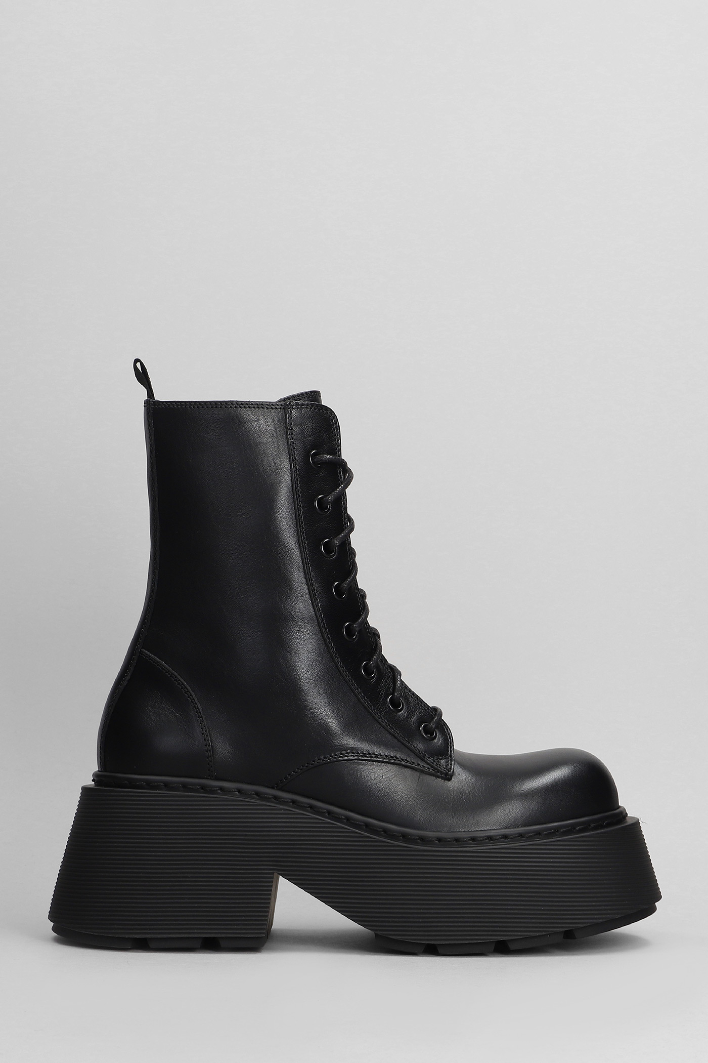 Vic Matié Etna Combat Boots In Black Leather