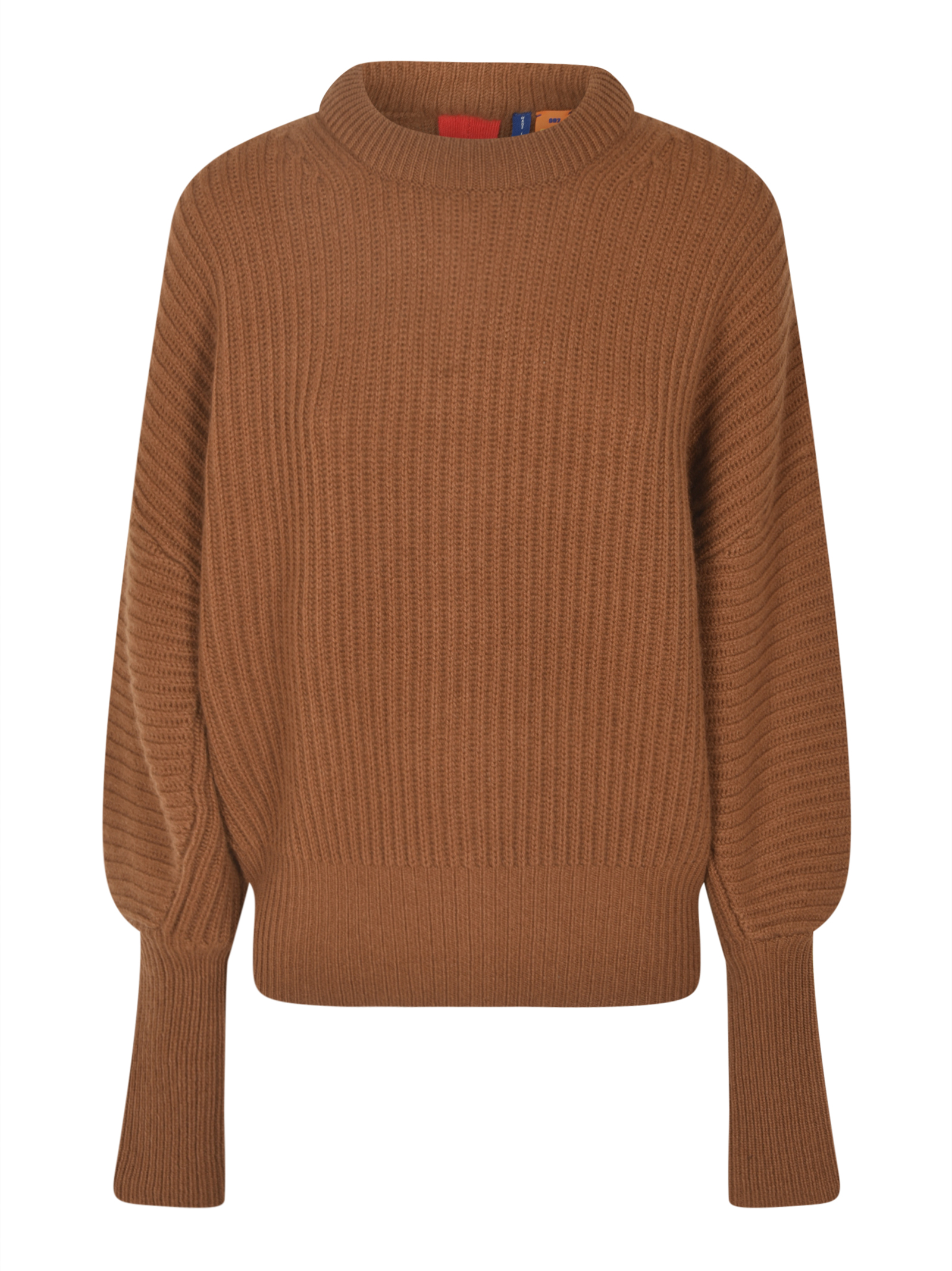 Rib Trim Rear Zipped Sweater