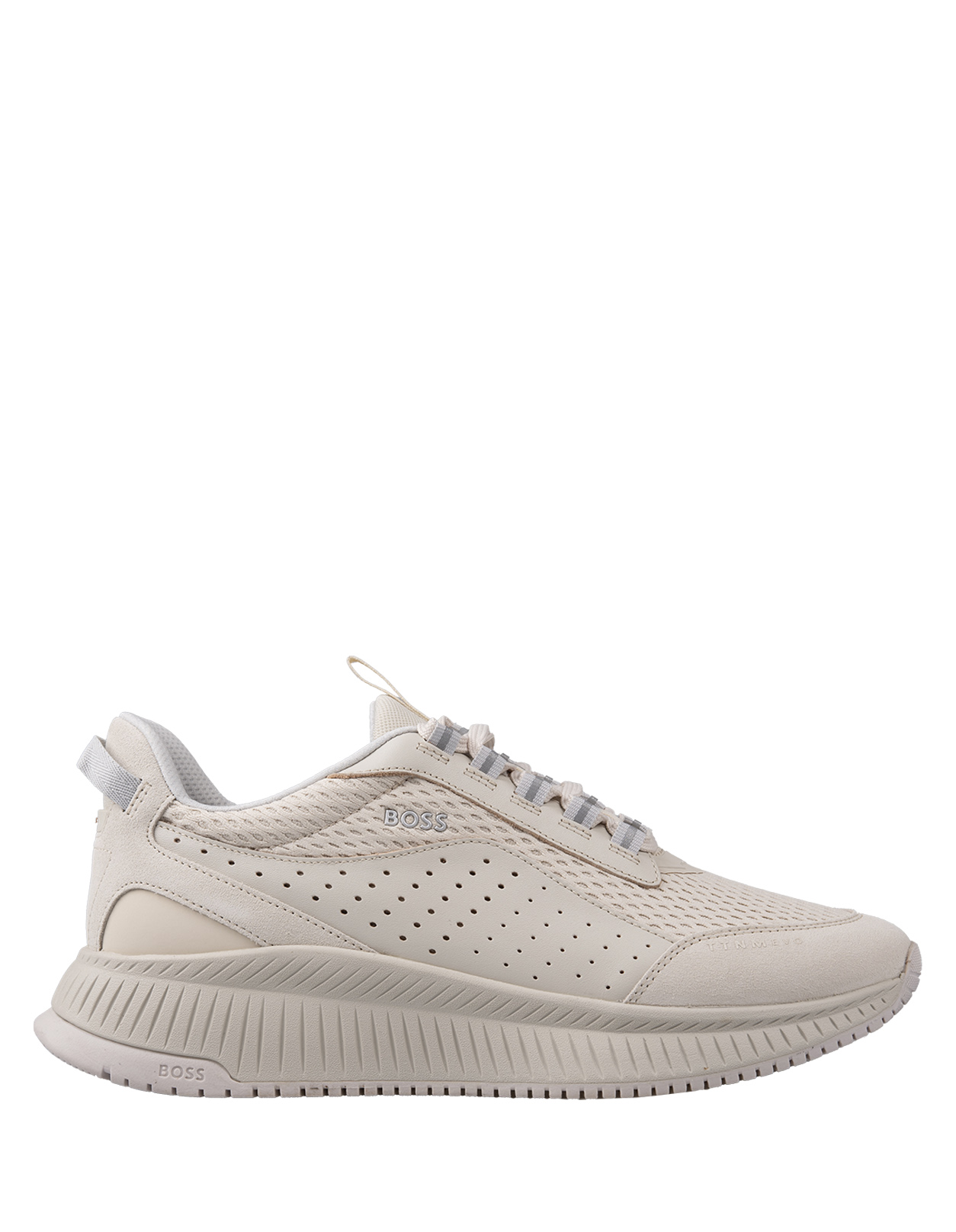 White Ttnm Evo Sneakers In Suede And Leather And Mesh With Fishbone Sole